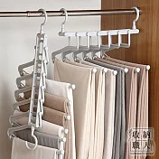 【收納職人】日式簡約多功能伸縮折疊魔術褲架/多層衣架/收納掛架1入_隨機