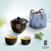 【陸寶LOHAS】洄瀾蓋碗 旅行茶器 三色可選 一壺兩杯+壺袋 禪風黑