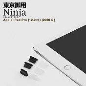 【東京御用Ninja】Apple iPad Pro 12.9 (2020年版)專用USB Type-C傳輸底塞（黑+透明套裝超值組）各3入裝