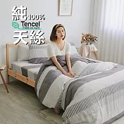 《BUHO》100%TENCEL純天絲™單人床包+雙人被套三件組 《拾雅語注》