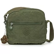 KIPLING 拉鍊尼龍斜背包-軍綠