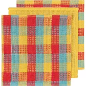 《NOW》棉質洗碗抹布3件(彩格黃)