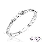 【WINGS】星河.精鍍白K金纖細微鑲戒指|輕奢線戒系列 7號