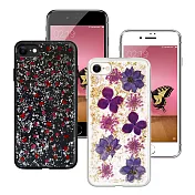 CITYBOSS for iPhone SE2 4.7吋 繽紛星夜全包防滑保護殼-金色飛燕/碎紅碎紅