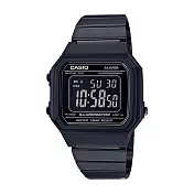 CASIO 卡西歐 B650WB 時尚簡約方形雅致防水電子手錶- 黑色 1B