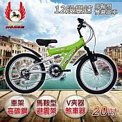 《飛馬》20吋12段變速馬鞍型雙避震車- 藍／銀 520-10 綠/銀