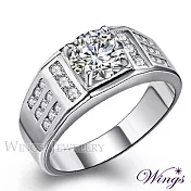 【WINGS】一克拉八心八箭戒指《王者再臨》|閃耀擬真鑽 男士系列 8號