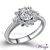 【WINGS】一克拉八心八箭戒指《花火》|璀璨擬真鑽 古典華麗風 5號