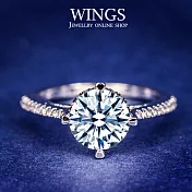 【WINGS】摯愛情真 頂級八心八箭方晶鋯石擬真鑽戒 聖誕(擬真鑽 八心八箭 鑽 禮物) 7號