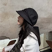 小沿日系防曬遮陽漁夫帽 棉麻款黑色