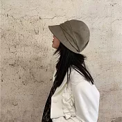 小沿日系防曬遮陽漁夫帽 棉麻款墨綠