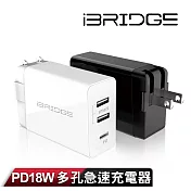 iBRIDGE PD急速雙USB充電器 黑