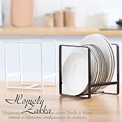 【Homely Zakka】日式簡約工藝鐵製盤架/整理置物架/瀝水收納層架_(大)黑色