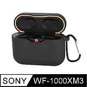 SONY WF-1000XM3藍牙耳機專用矽膠保護套(附掛勾) 黑色