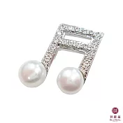 BILLY KING 貝麗晶 【音符系列-12】(BK159) 16分音符珍珠胸針