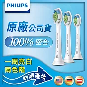 【Philips飛利浦】官方直營 智能鑽石標準型刷頭3入組(HX6063/67) 白