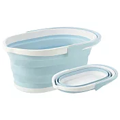 【EZlife】可摺疊大容量多功能清潔水桶北歐藍