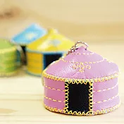 【蒙古傳統】軟軟皮蒙古包鑰匙圈-嫩粉紅