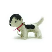 斑點小犬鑰匙圈-黑白