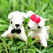 小白狗鑰匙圈-甜蜜組合