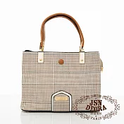 JSN - 法國傑遜迪歐千鳥多隔層通勤手提側肩包米色