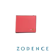 ZODENCE FLIP雙面牛皮對開簡式短夾- 桃紅