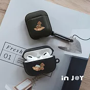 INJOYmall for AirPods 焦糖貴賓犬 保護套 TPU收納盒 附掛勾 黃色款