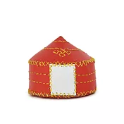 【蒙古傳統】軟軟皮蒙古包鑰匙圈-珊瑚紅