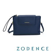 ZODENCE LIZ進口牛皮手拎皮夾包 深藍