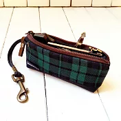 WaWu 拉鍊鑰匙包 客製接單生產 (深藍綠格)