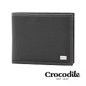 【Crocodile】Snapper布配皮系列 雙鈔短夾 0103-10005 黑色