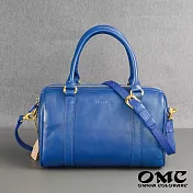【OMC】義大利植鞣革波斯頓包- 藍色