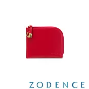 ZODENCE LIA進口牛皮簡式短夾 紅色