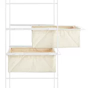 [MUJI無印良品]SUS追加帆布籃/亮面淺灰/ 84