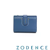 ZODENCE LIS進口牛皮簡式短夾 淺藍
