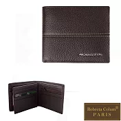 Roberta Colum - 時尚經典進口牛皮男士8卡1照左右翻短夾-共2色咖啡色