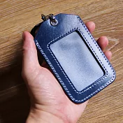 本來植鞣牛皮證件夾/卡套-藍