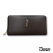 Desir男士超大容量織帶多功能手機錢包咖啡