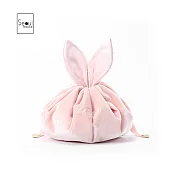 Seoul house 奢華絲絨風兔耳懶人化妝包&收納包 粉紅