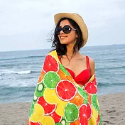 【MORINO摩力諾】超細纖維繽紛靚彩海灘巾/萬用巾/浴巾 橙橙相疊