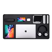 【Jokitech】滑鼠墊 桌墊 辦公桌墊 加大加寬防滑PU皮革多功能滑鼠桌墊 電腦桌墊 85x45cm (5款任選) 藍色