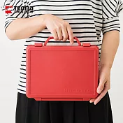 【日本天馬】HACOTTO 扁形B5多功能PP手提式收納工具箱-多色可選 -珊瑚紅