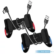 【rock space】遊戲手柄+Type-C傳輸線套裝組 RPH0854 & RCB0632 _ 適用4.7 - 6.5吋手機紅色