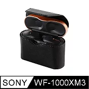 SONY WF-1000XM3藍牙耳機專用皮革保護套黑