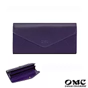 【OMC】16卡位信封式牛皮長夾- 紫色