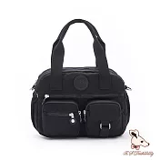 B.S.D.S冰山袋鼠 - 時光旅人 - 知性多夾層兩用手提包【B518-K】 黑色