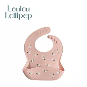 Loulou Lollipop 寬口袋立體矽膠圍兜-  浪漫小白花