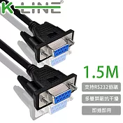 K-Line RS232串列埠(交叉)DB9 to DB9傳輸線 母對母/1.5M