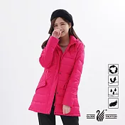 【遊遍天下】女款中長版顯瘦防風防潑禦寒羽絨外套(GJ22021)M玫紅