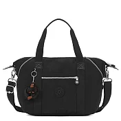 Kipling 前拉鍊造型斜側兩用揹包-黑